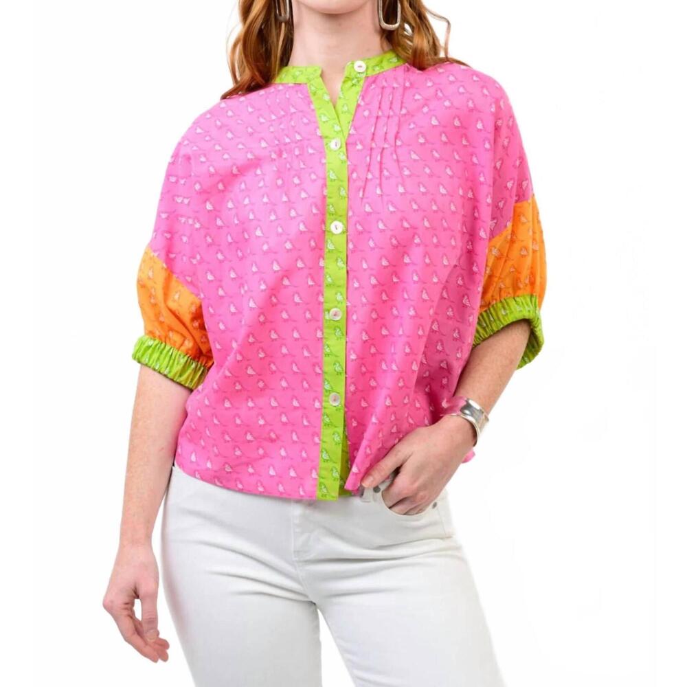 NEW IVY JANE sweet songs button down shirt in multi
